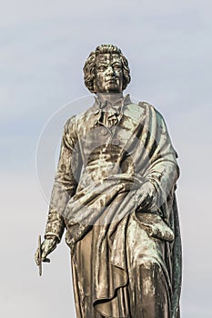 Mozart statue in Mozartplatz, Austria