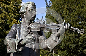Mozart statue in Parade Gardens, Bath