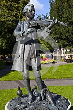 Mozart statue in Parade Gardens, Bath