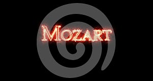 Mozart written with fire. Loop