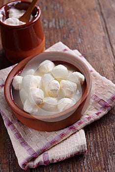 Mozzarella balls in brine