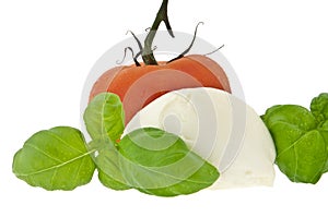 Mozzarella cheese, tomato and fresh basil