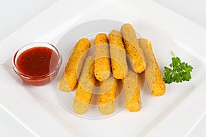 Mozzarella sticks with dip