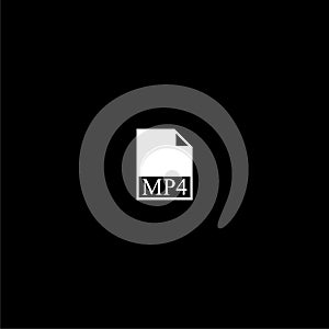 MP4 file document icon isolated on dark background photo