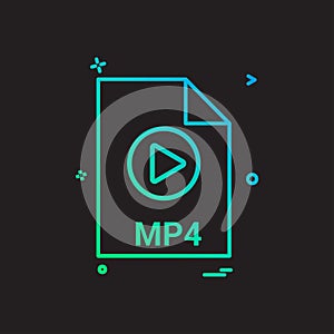 mp4 file file extension file format icon vector design