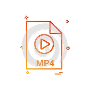 mp4 file file extension file format icon vector design