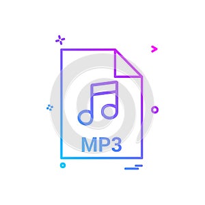 mp3 file file extension file format icon vector design