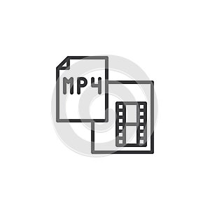 Mp4 file format outline icon