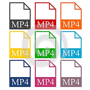 MP4 file icons set