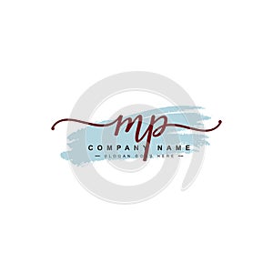 MP Initial Letter Logo - Hand Drawn Signature Logo