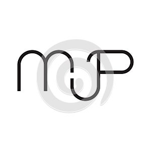 mp initial letter vector logo icon