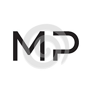 mp initial letter vector logo icon