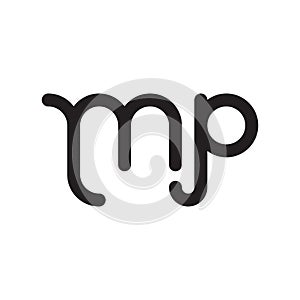 mp initial letter vector logo icon