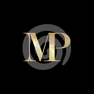 Mp logo , alphabet logo vector