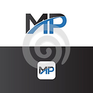 MP Logo Letter Design Template Element