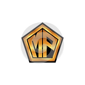 MP Logo Letter Geometric Golden Style