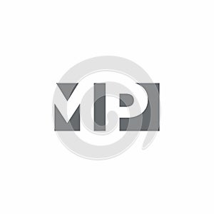 MP Logo monogram with negative space style design template