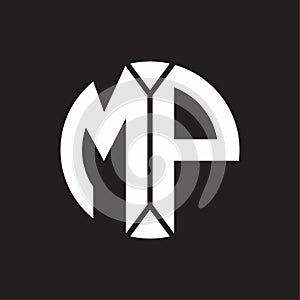 MP Logo monogram with piece circle ribbon style
