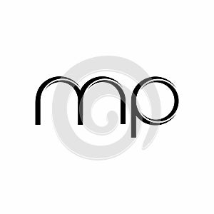 MP Logo monogram with slice rounded modern design template