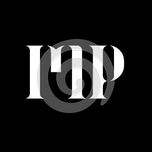 MP M P letter logo design. Initial letter MP uppercase monogram logo white color. MP logo, M P design. MP, M P