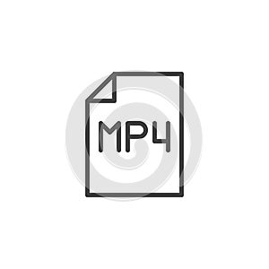 Mp4 media file line icon