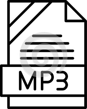 MP3 Outline Vector Icon