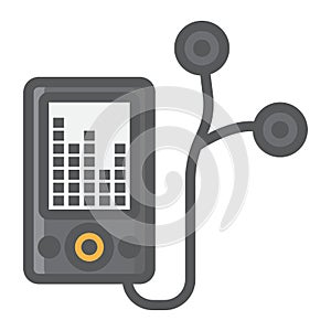 Mp player device filled outline icon, fitness