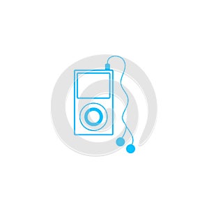 Mp3 player icon flat