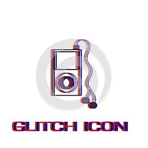 Mp3 player icon flat