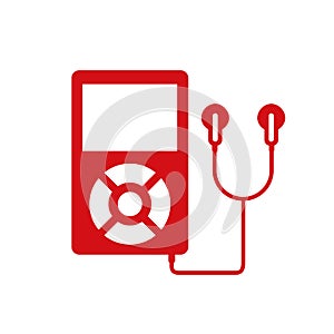 MP3 Player white headphones - vector