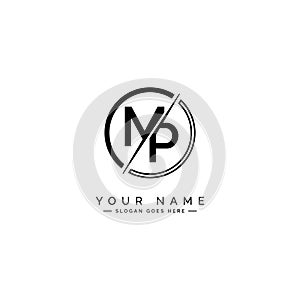MP Vector Logo Template - Simple Icon for Initial Letter M and P Monogram