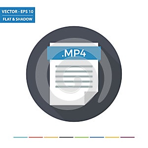 MP4 video document file format flat icon photo