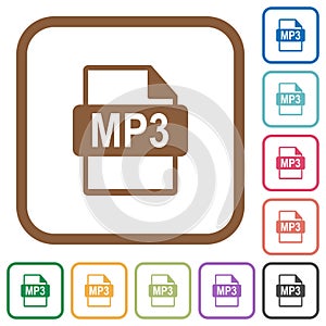 MP3 file format simple icons