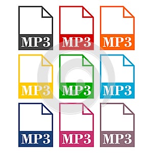 MP3 file icons set