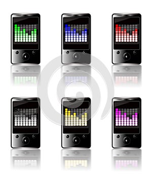 MP3 graphic equalizer colored set