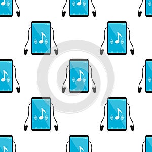 Mp3 Music Player Icon Seamless Pattern