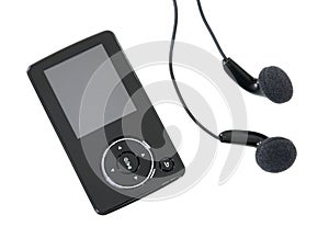 MP3 player and earphones photo