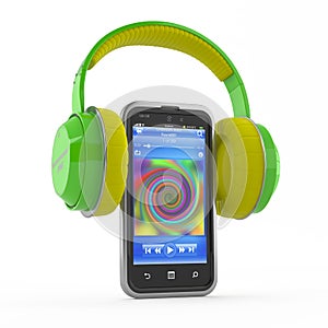 Mp3 player, music, smartphone concept