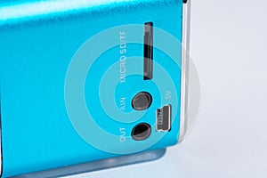 Mp3 radio player box blue antenna