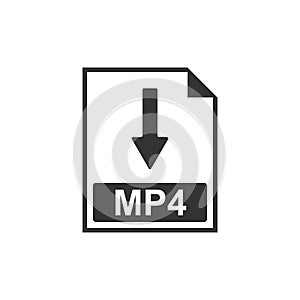 MP4 file document icon. Download MP4 button icon isolated