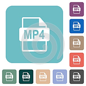 MP4 file format rounded square flat icons
