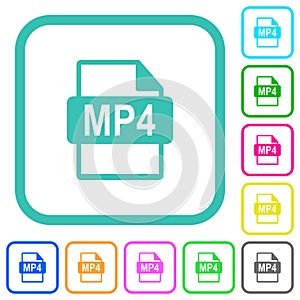 MP4 file format vivid colored flat icons