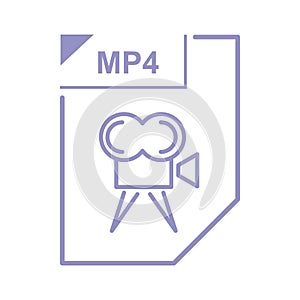 MP4 file icon, cartoon style