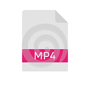 Mp4 icon vector isolated on white background, logo concept of Mp4 sign on transparent background, filled black symbol