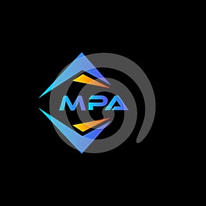 MPA abstract technology logo design on Black background. MPA creative initials letter logo concept