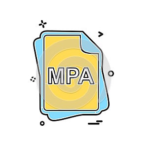 MPA file type icon design vector
