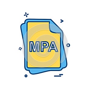 MPA file type icon design vector