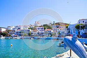 Mpatsi or batsi city in andros island greece