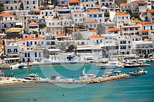 Mpatsi or batsi city in andros island greece