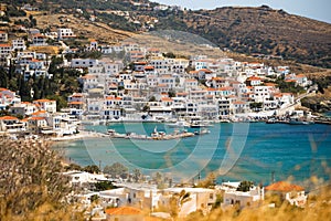 mpatsi or batsi city in andros island greece